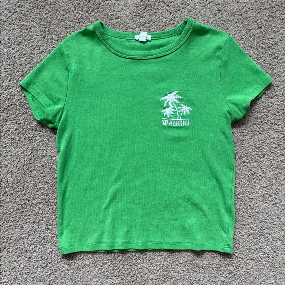 Garage Green Waikiki Palm Tree T Shirt Size XS